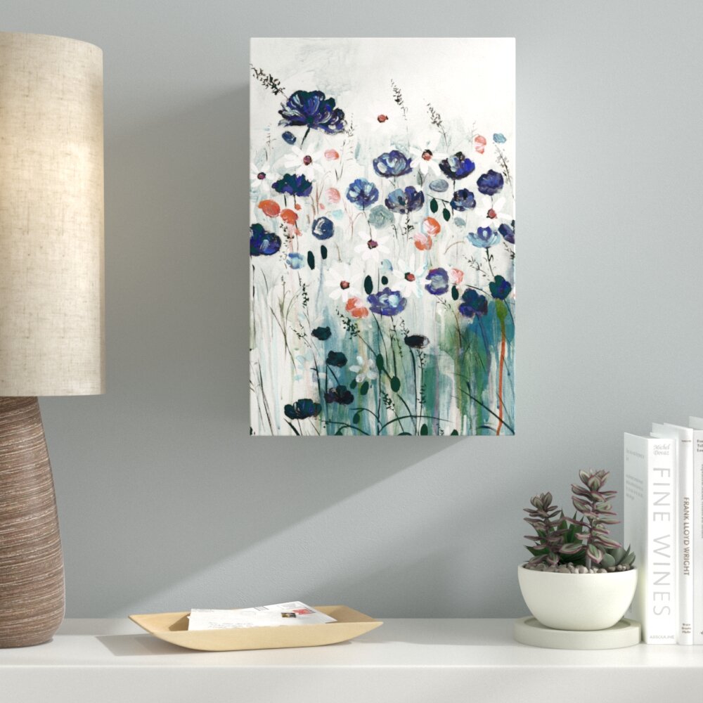Ebern Designs Abstract Flowers - Wrapped Canvas Print & Reviews | Wayfair