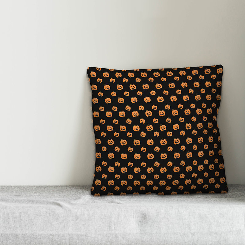 The Holiday Aisle Stickley Pumpkin Pattern Throw Pillow Wayfair