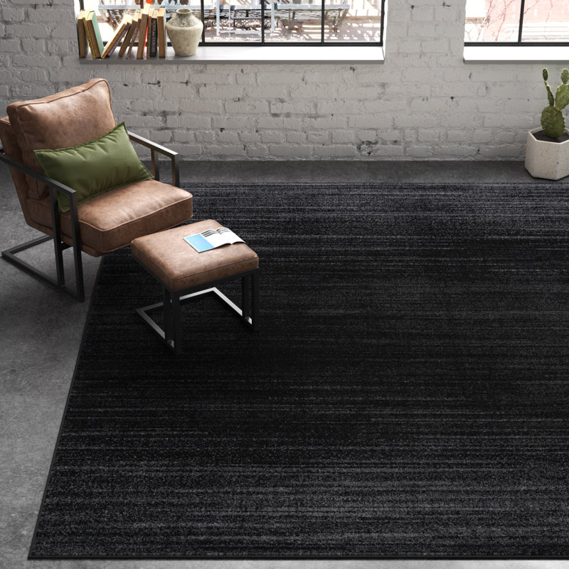 Sarang Black/Ivory Area Rug Rug Size: Rectangle 9' x 12'