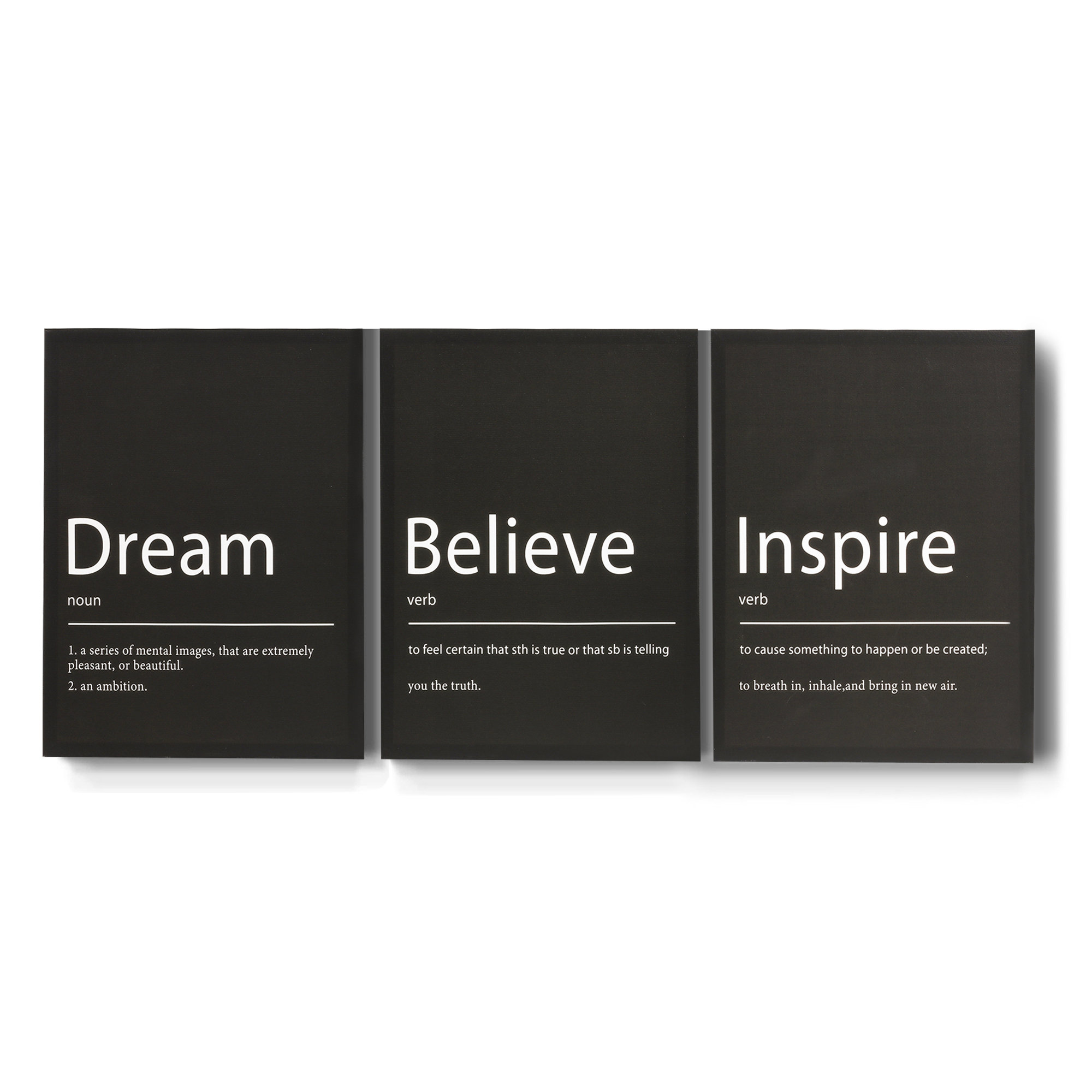 Ebern Designs Inspirational Slogans Ⅲ by Ariel 3 Piece Wrapped Canvas