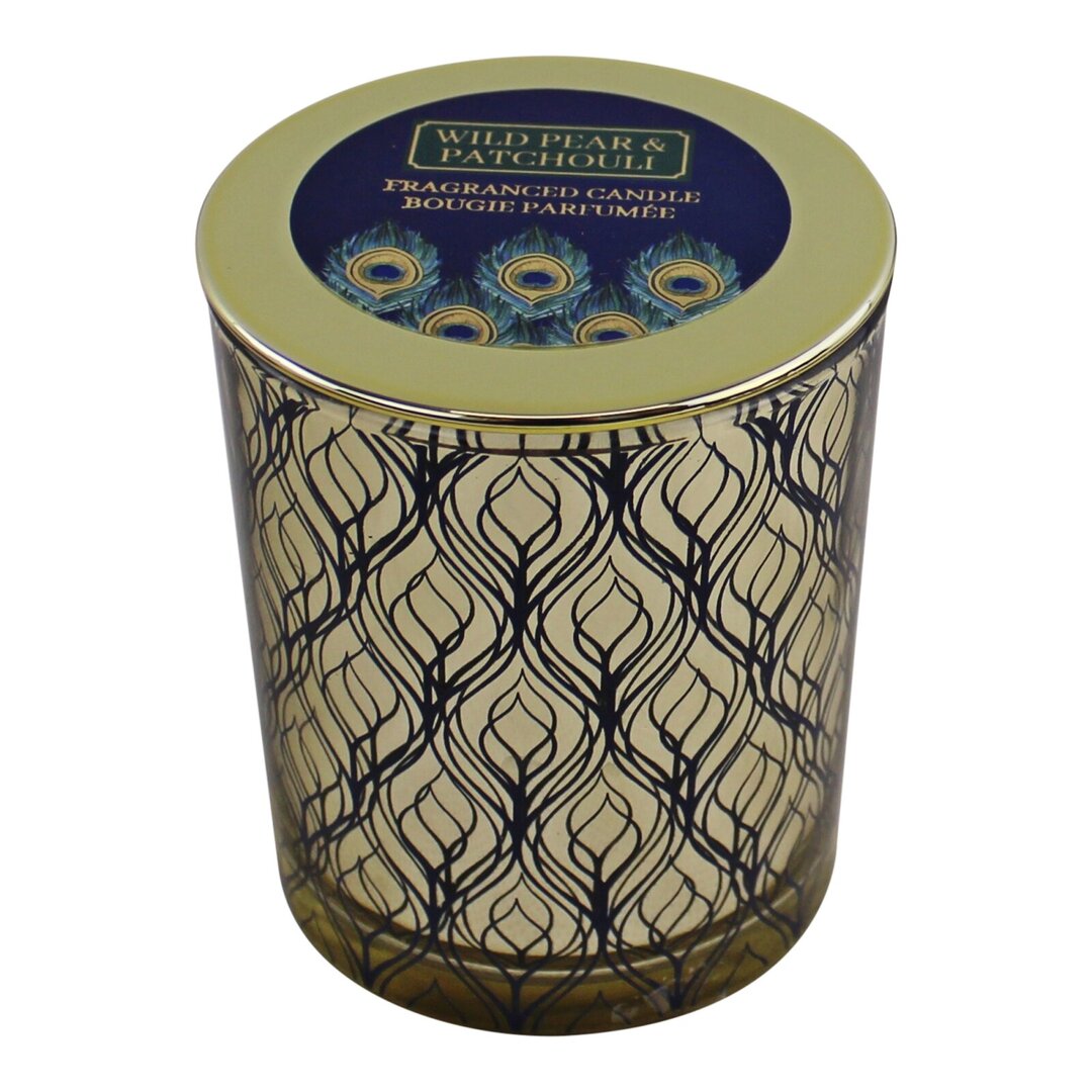 Peacock Wild Pear and Patchouli Scented Jar Candle