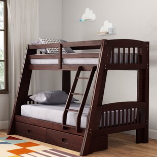 double bed with bunk above