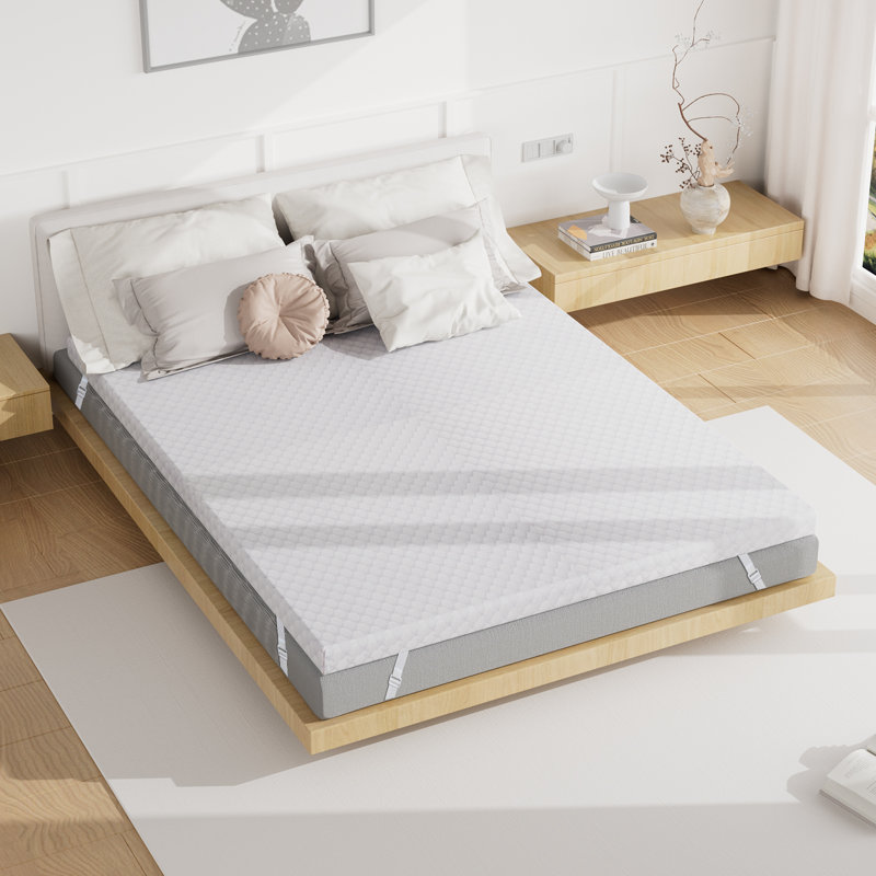 Loftus 3" Medium Cooling Gel Memory Foam Mattress Topper Coat Cover Protector Bed Size: Twin XL