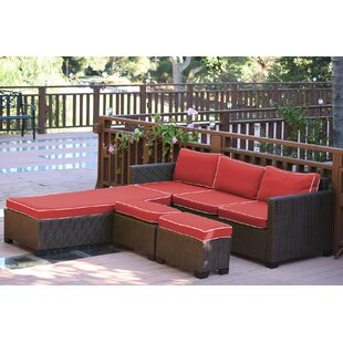 Hermann 5 Piece Rattan Sectional Seating Group Set with review