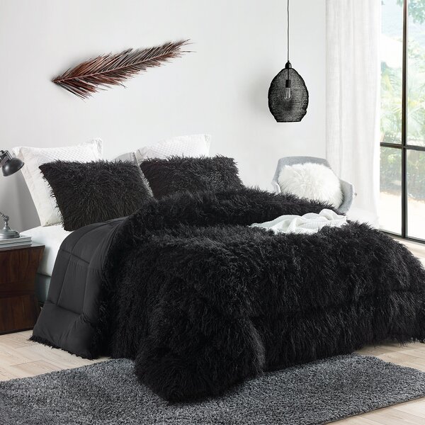 Teddy Bear Sherpa Fleece Sheets Warm and Cosy Black King Lions Fluffy Fitted Sheet Anti-Allergy Super Soft Polyester