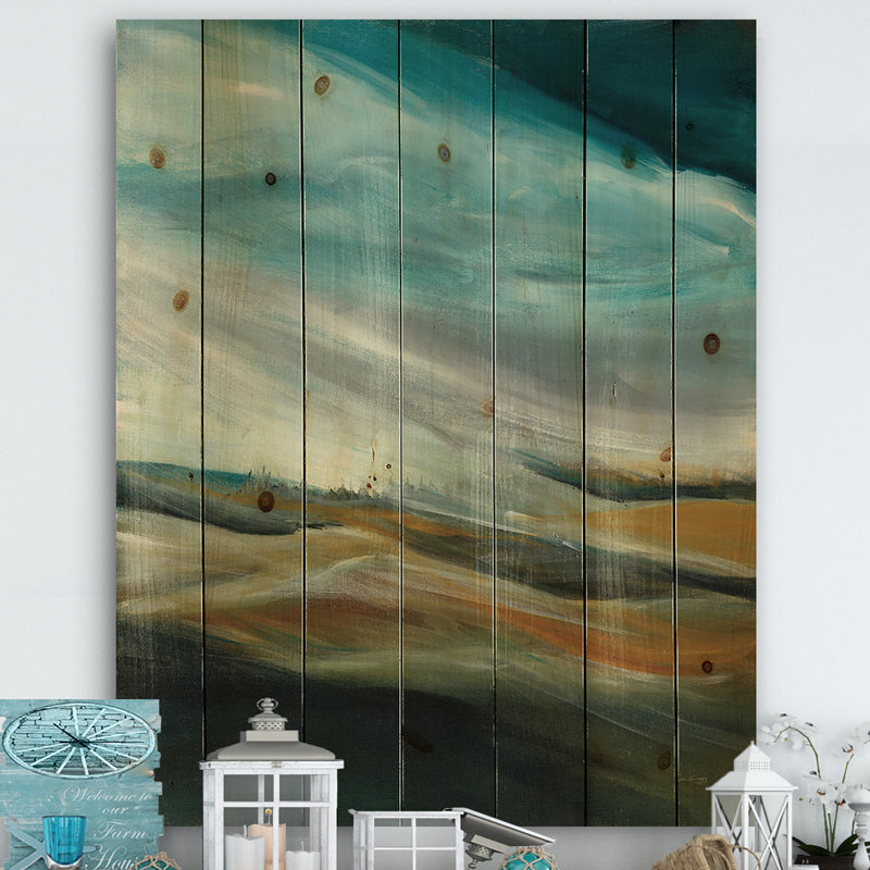 East Urban Home Cottage Desert Storm Abstract Print On Wood Wayfair