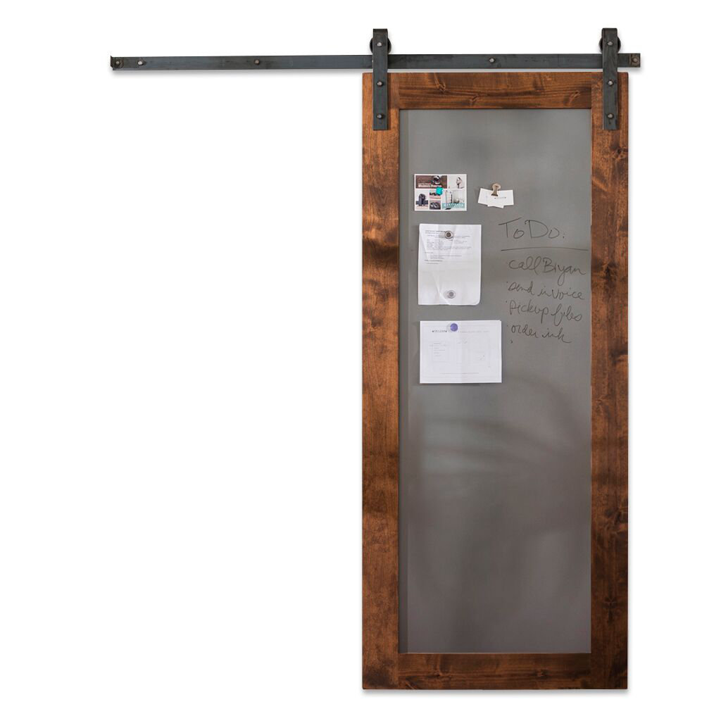 Artisan Hardware Paneled Wood And Metal Sliding Barn Door Without