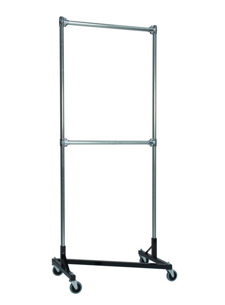 Quality Fabricators 36 W Heavy Duty Double Rail Garment Rack