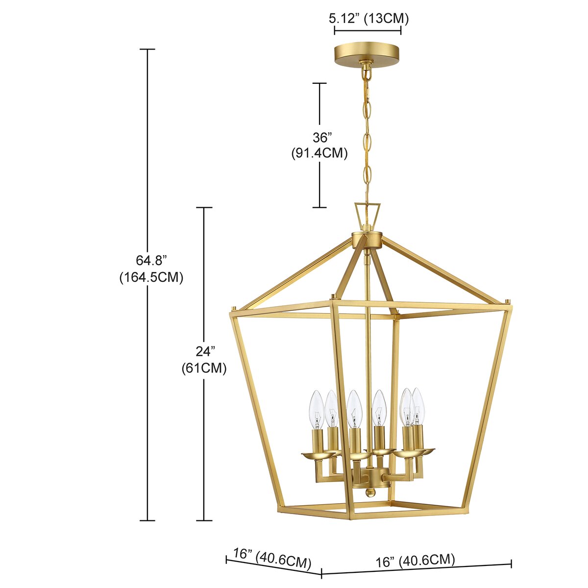 Everly Quinn Gurjit 6 - Light Lantern Geometric Chandelier | Wayfair