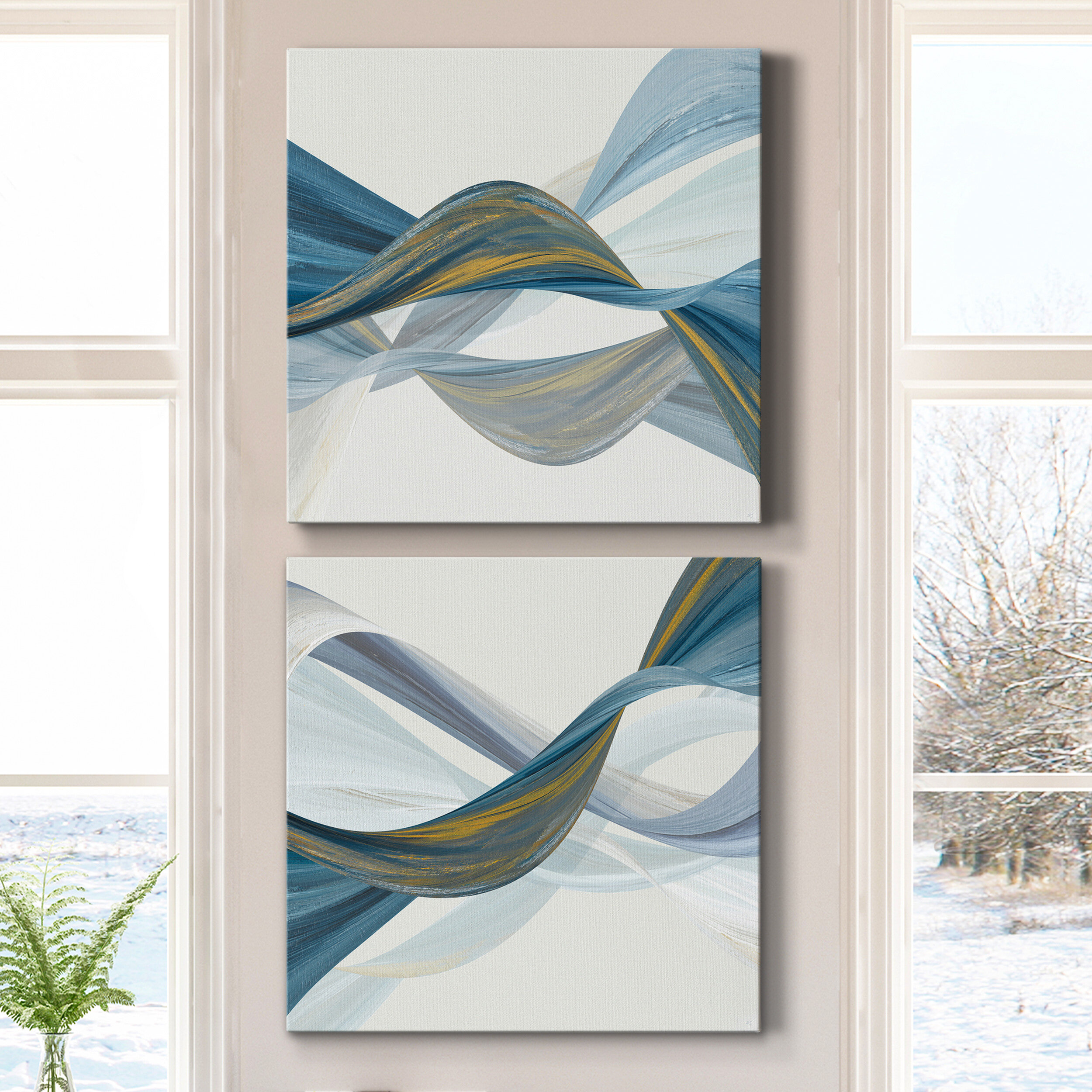 Ivy Bronx Changing Currents I - 2 Piece Print on Canvas | Wayfair