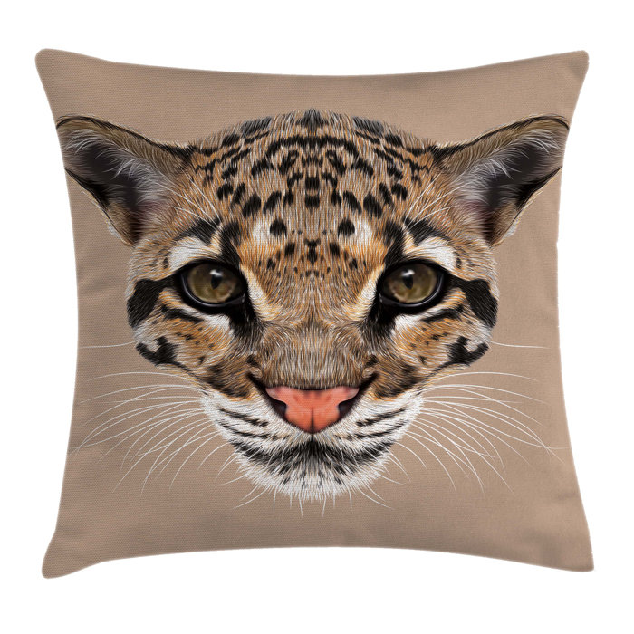 East Urban Home Cute Baby Leopard Wild Cushion Pillow Cover