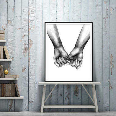 Fashion Holding Hands Love Wall Art Print Home Living Room Bedroom Decoration 