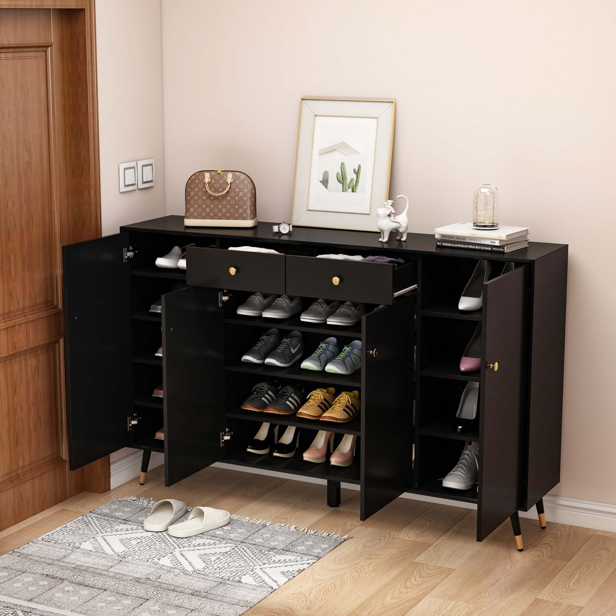 Everly Quinn Shoe Storage Cabinet | Wayfair