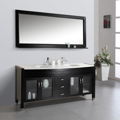 Cragmont 71 Double Bathroom Vanity Set With Artificial Ivory Top Cragmont 71 Double Bathroom Vanity Set