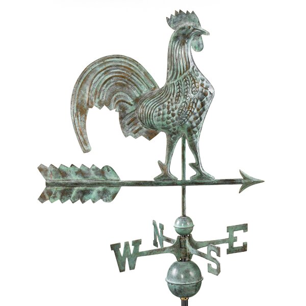 Large Copper Rooster Weathervane Functional Copper Chicken Weather Vane 
