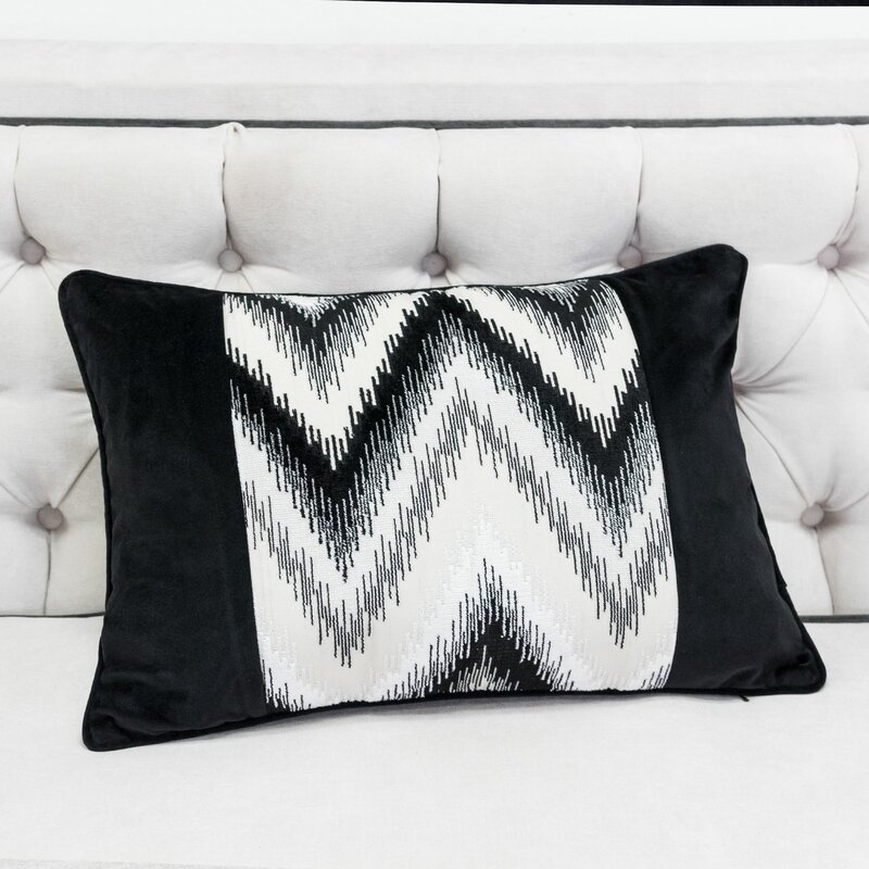 black velvet lumbar pillow