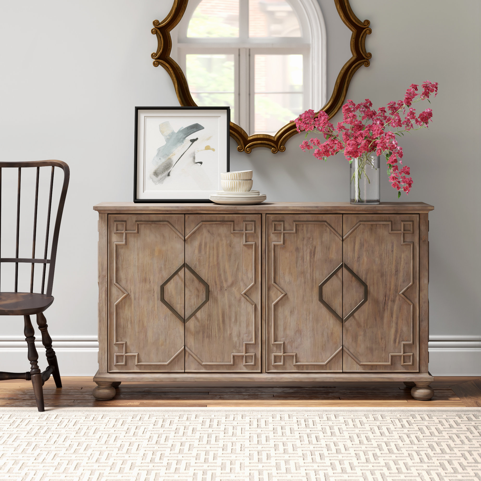 Anno 62 Wide Pine Wood Sideboard Reviews Joss Main