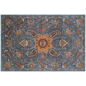 One-of-a-Kind Acer Hand-Knotted Blue Area Rug