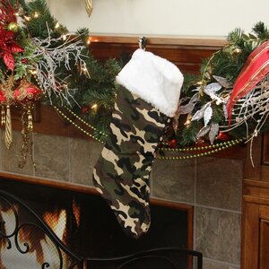 Camouflage Faux-Fur Cuffed Christmas Stocking