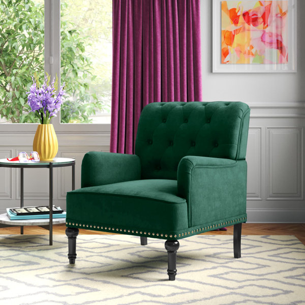 dark green dimitra roll arm chair