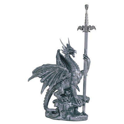 Dragon with Armor and Sword Figurine Trinx