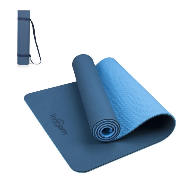 Yoga Mat Eco Friendly TPE Non Slip 1/4 Inch Thick Extra Thick Yoga Mat for Women and Men High Density Workout Mat Pilates Mat Exercise Mat for Stretch Fitness in Yoga Studio Home Gym 