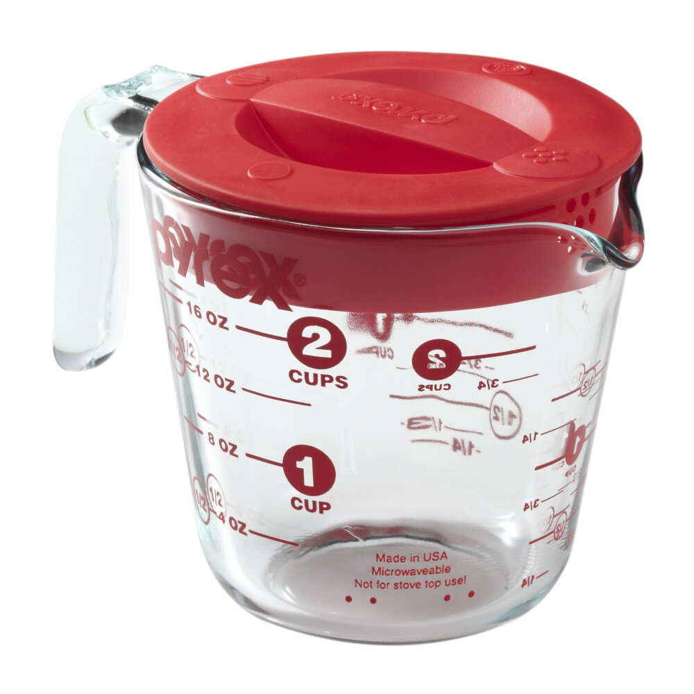 Pyrex Prepware Measuring Cup Clear with Red Measurements Set of 1-Cup and 2-Cup 