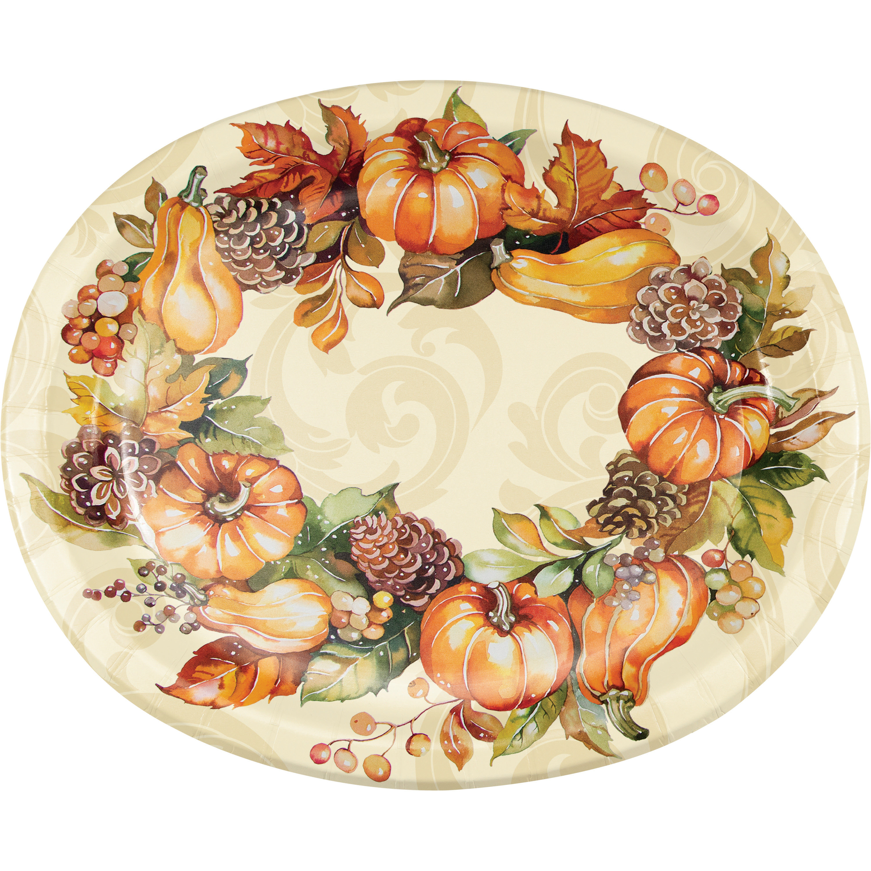Creative Converting Autumn Wreath Heavy Weight Paper Disposable Dinner Plate Wayfair