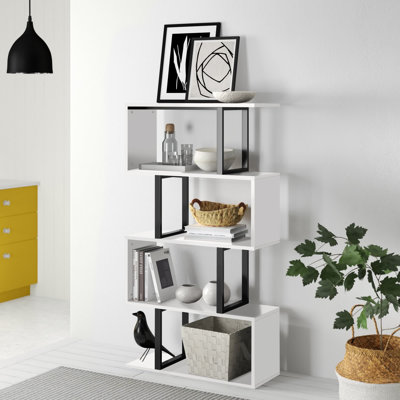 (incomplete) ( missing part) Chaneyra 56" H x 31.5" W Steel Geometric Bookcase