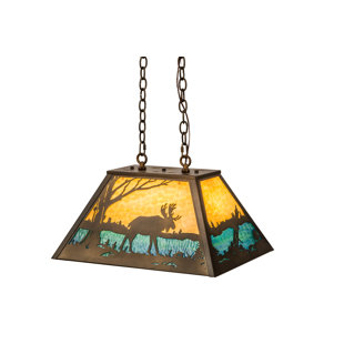 Go to store & view more images Loon Peak Masonville Moose at Lake 3-Light Pool Table Light Pendant