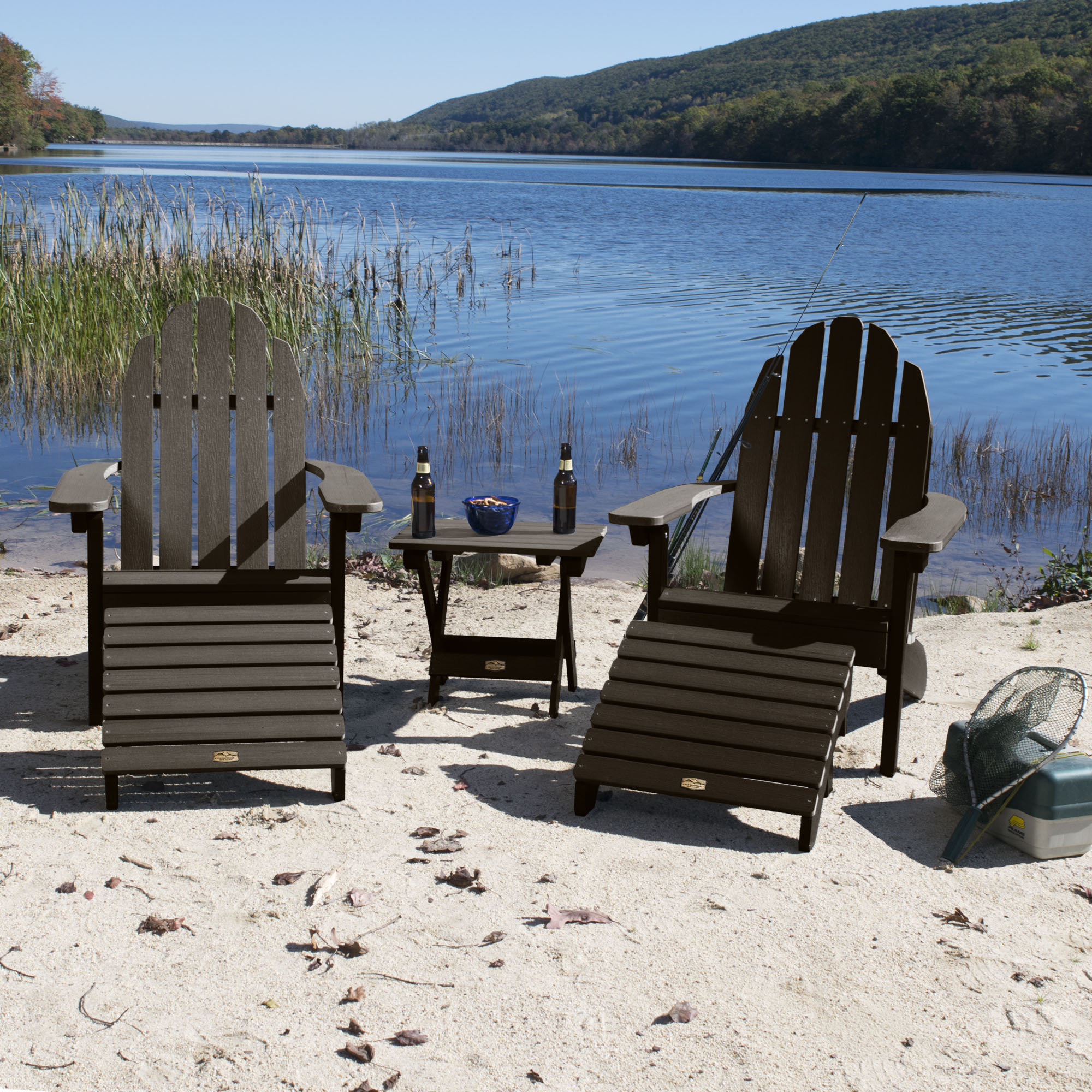 Breakwater Bay Detrick Plastic Adirondack Chair With Ottoman