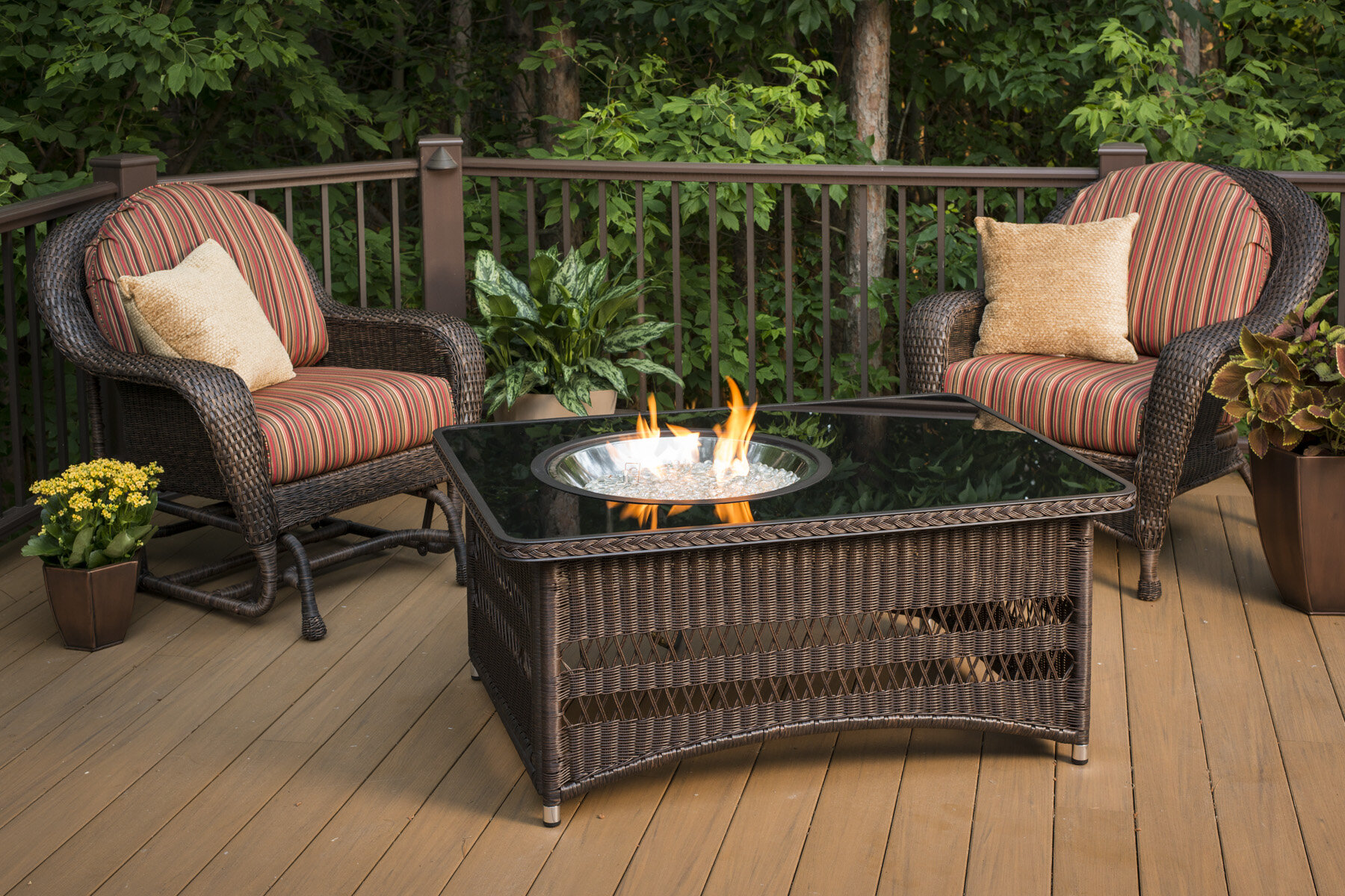 Laforce Polyresin And Aluminum Propane Natural Gas Fire Pit Table