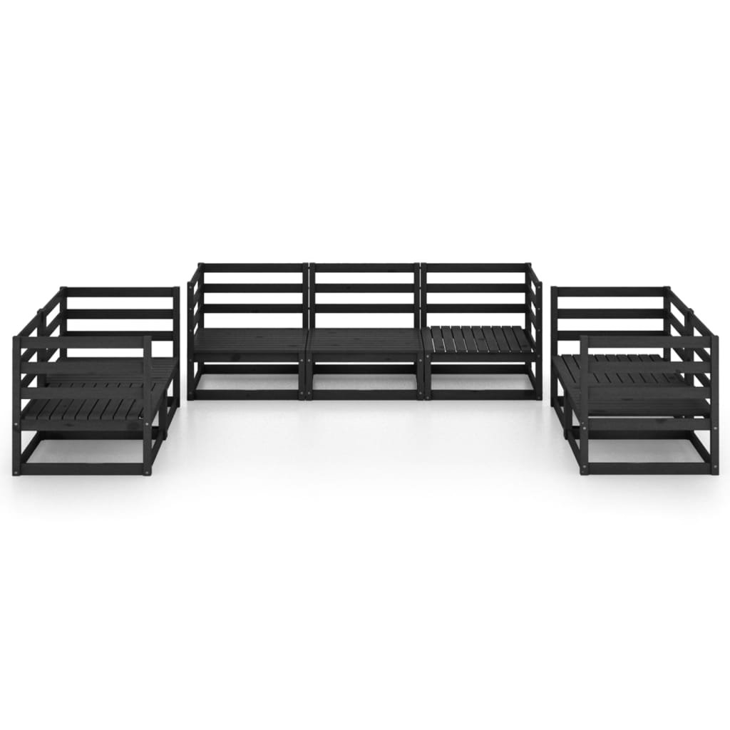 Ebern Designs 7-Sitzer Lounge-Set Dyron aus Massivholz