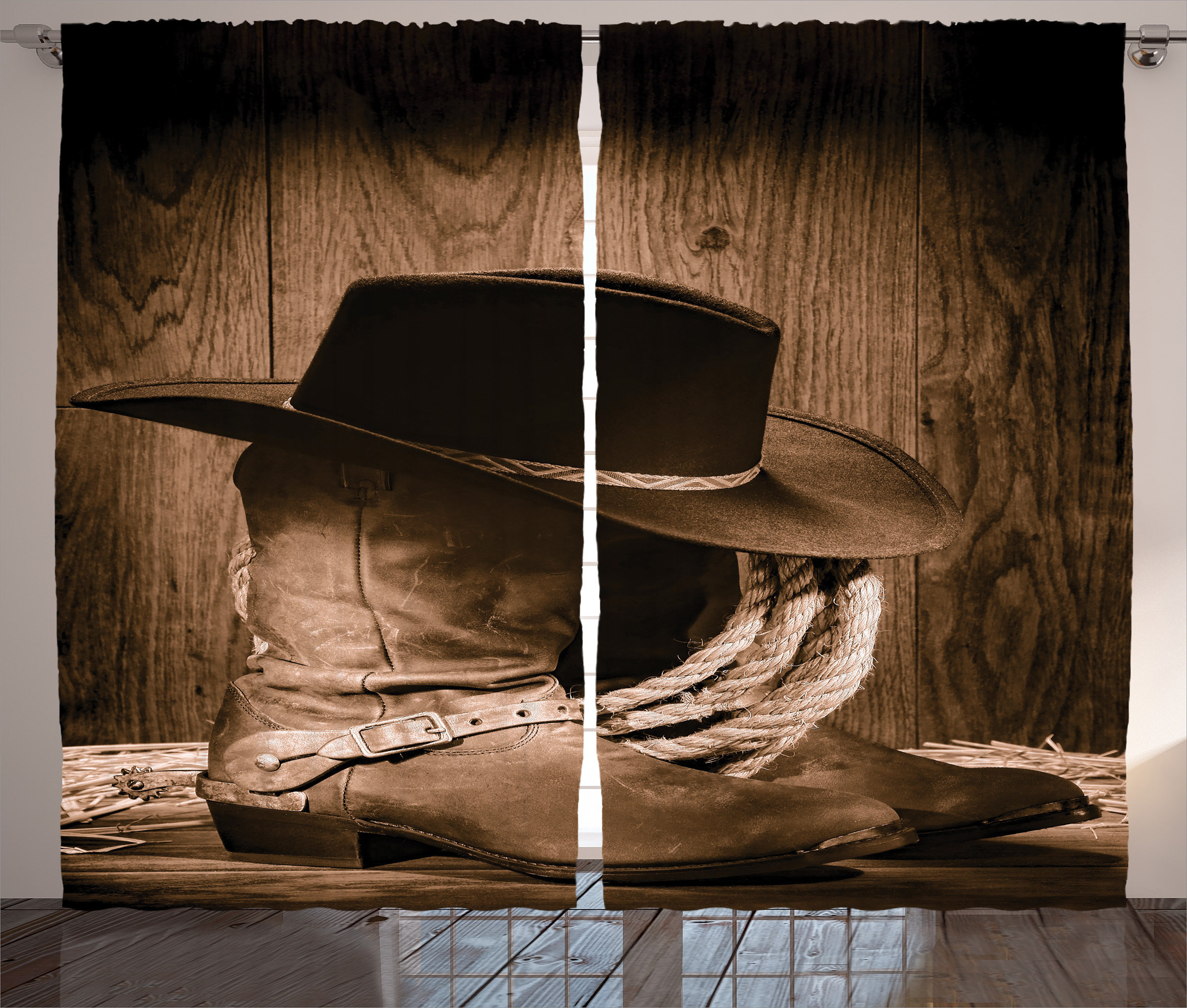 East Urban Home Western Wild West Themed Cowboy Hat And Old