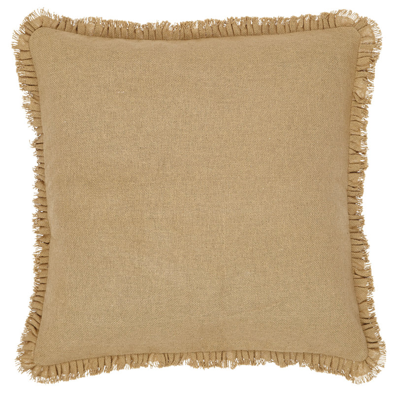 Andrade Fringed Burlap Throw Pillow