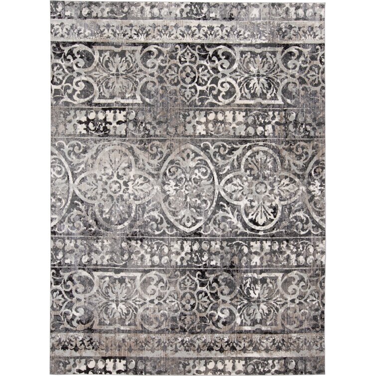 World Menagerie Costigan Ivory/Charcoal Area Rug & Reviews | Wayfair
