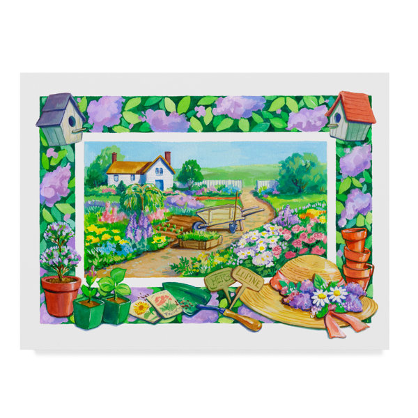 Trademark Art Garden Scene Acrylic Painting Print On Wrapped