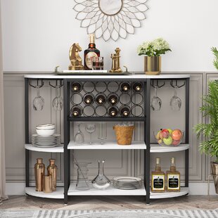 Free Standing Bar and Kitchen Accessorie and Fully Assembled 11 x 5 x 10 inches. Metal Wine Rack for 4 Bottles 