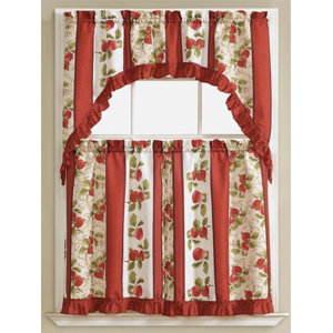 Albach Apple Vine Kitchen Curtain Set (Set of 3)