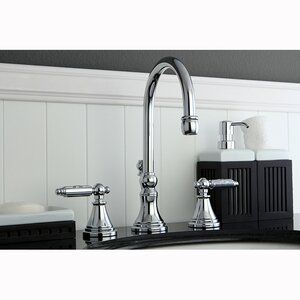 Governor Double Handle Widespread Bathroom Faucet with Brass Pop-Up Drain