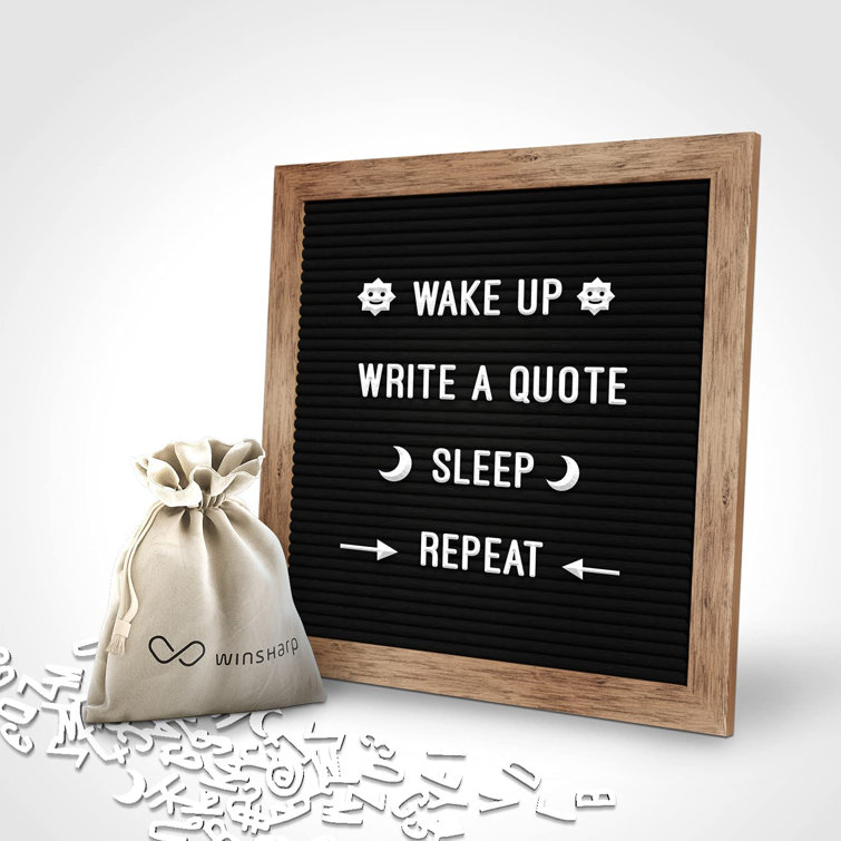 Platform Vesta Felt Letter Board Classy Dark Stained Wooden Frame With White Letters Premium Changeable Sign Boards For Home Decor Motivational Quotes Baby Announcement Message Letterboard Wayfair
