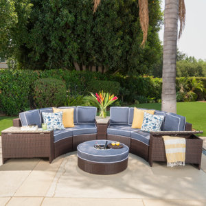 Daniela 8 Piece Sectional Seating Group with Ice Bucket Ottoman
