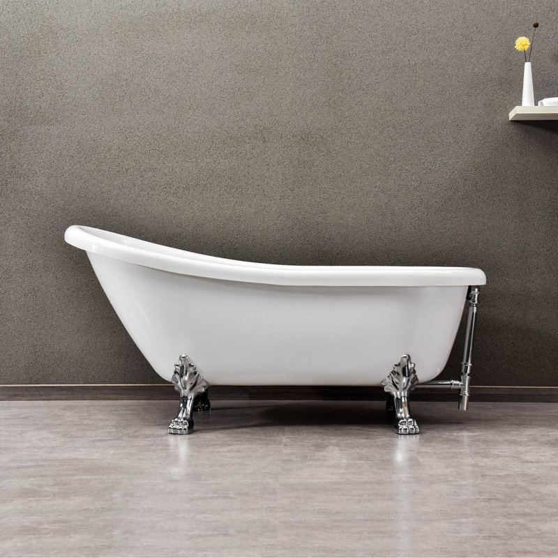 67" x 32" Clawfoot Soaking Bathtub