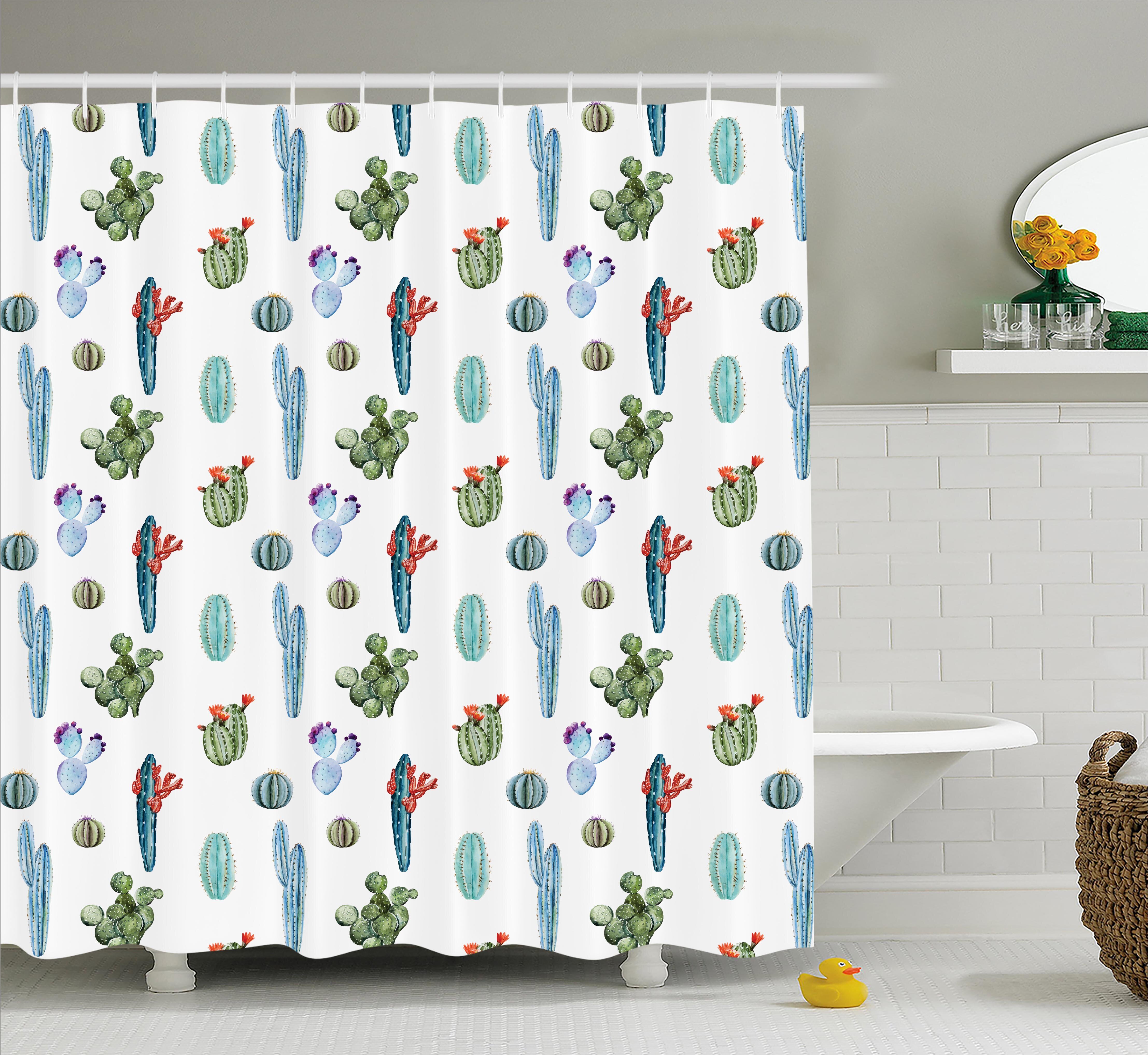 Ebern Designs Zendaya Watercolor Cactus Plant Image Desert Hot Mexican Souh Nature Floral Print Single Shower Curtain Wayfair