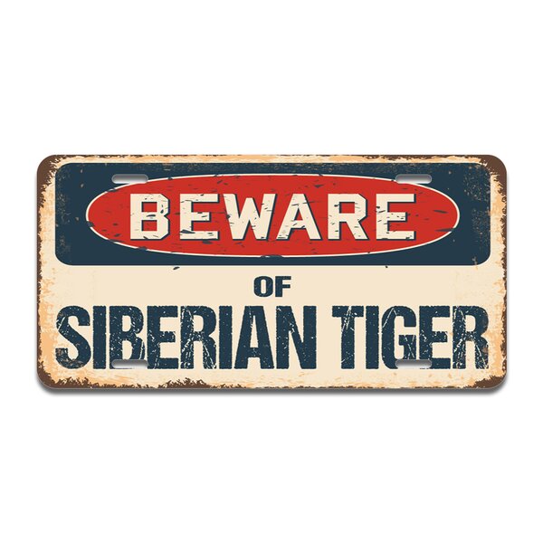 Beware Of Siberian Tiger Rustic Sign SignMission Classic Plaque Decoration 