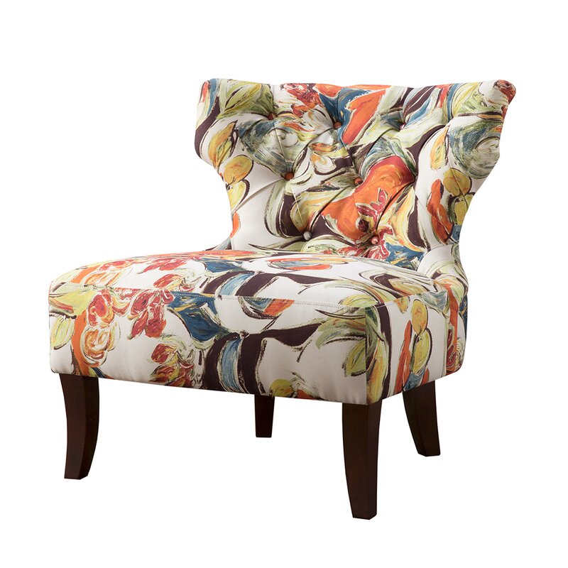 Glen Hourglass Tufted Wing back Chair