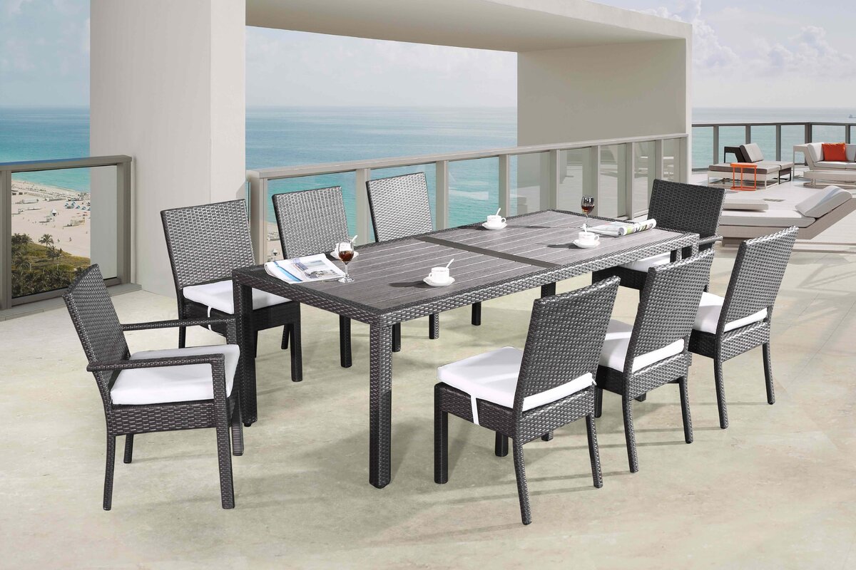 Cahill 9 Piece Dining Set With Cushions