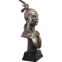 Tribal Native American Warrior Verdigris Bronze Sculpture Dancing Eagle Indian 