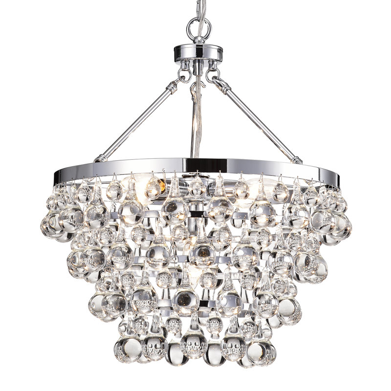 Giovanni 5 - Light Unique / Statement Tiered Chandelier with Crystal Accents