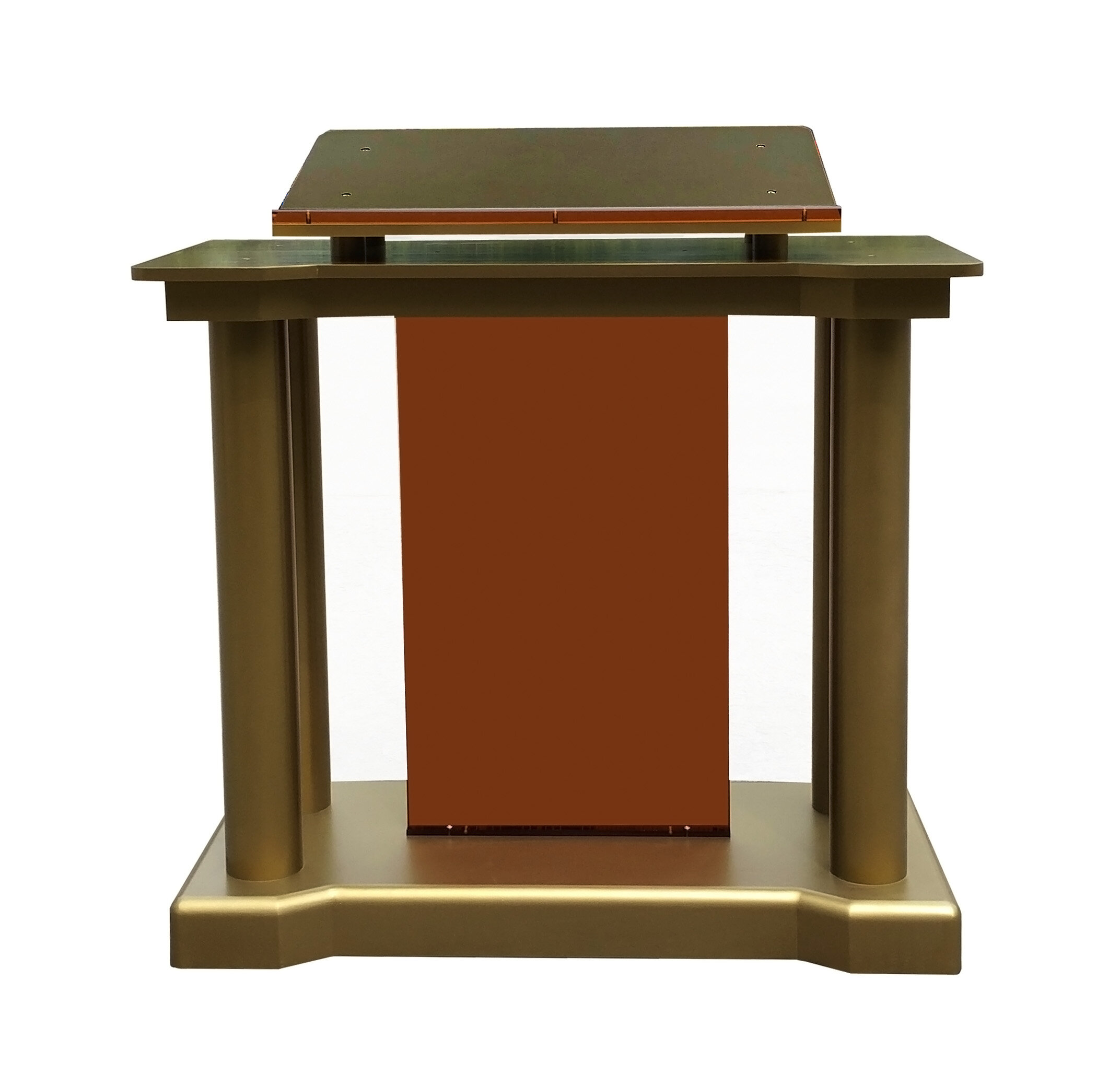FixtureDisplays Deluxe Podium Floor Standing Lectern Church Pulpit w/Elevated Reading Surface 14315-GOLD